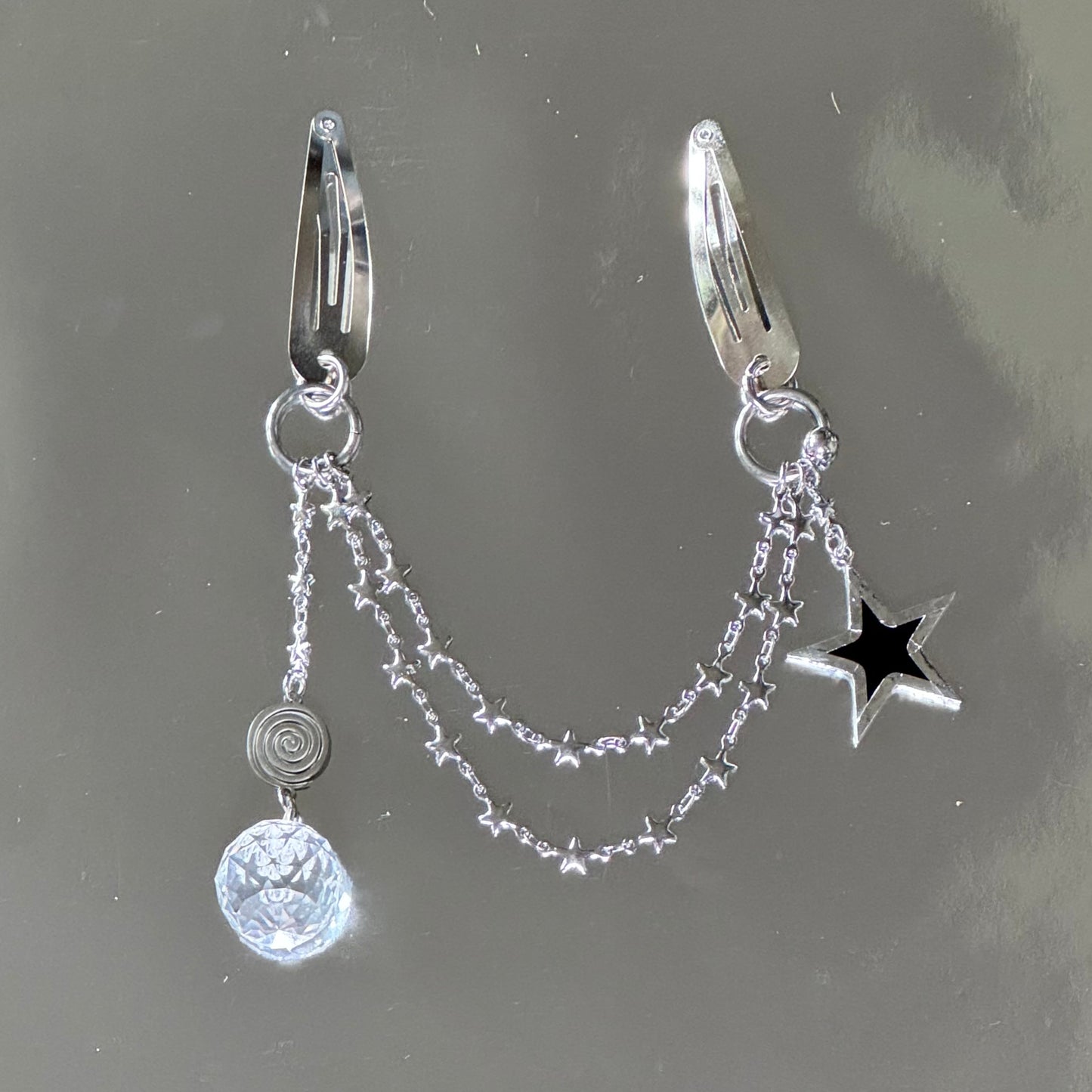 Star hair clips - black