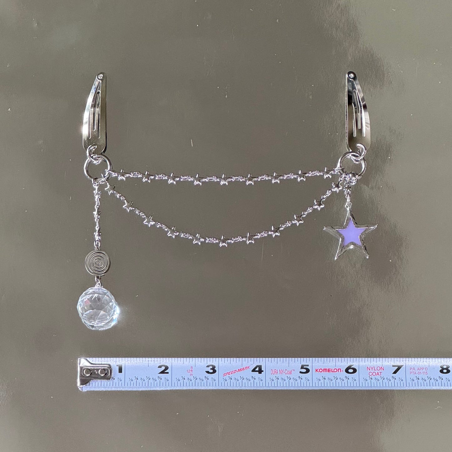 Star hair clips - iridescent white