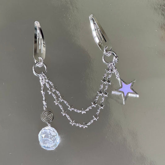Star hair clips - lavender
