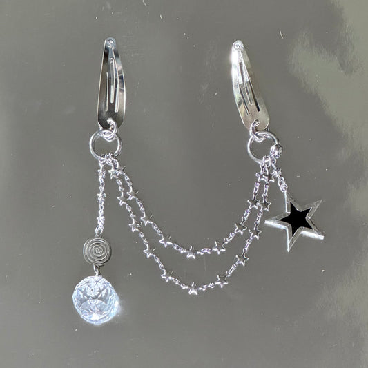 Star hair clips - black