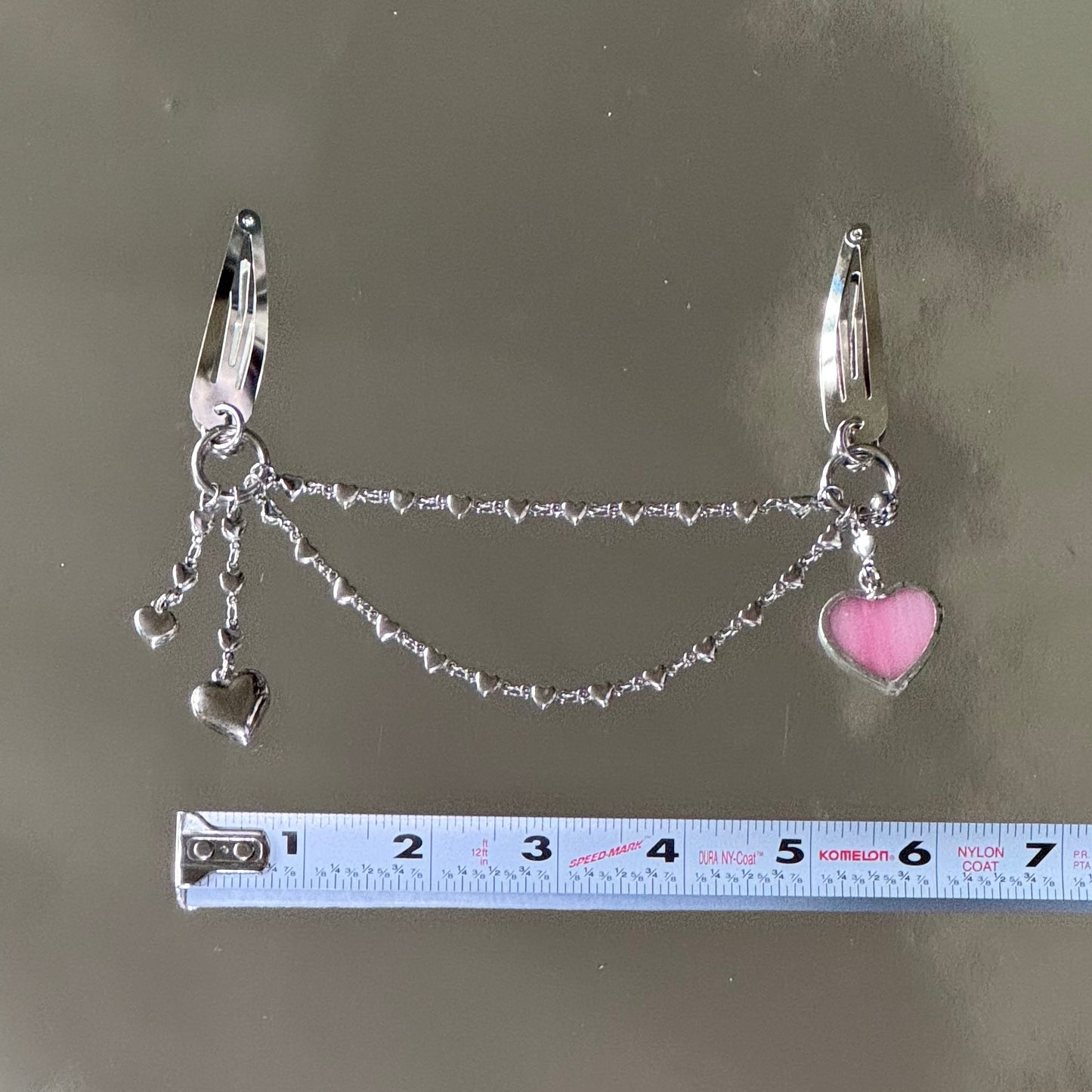 Heart hair clips - pink