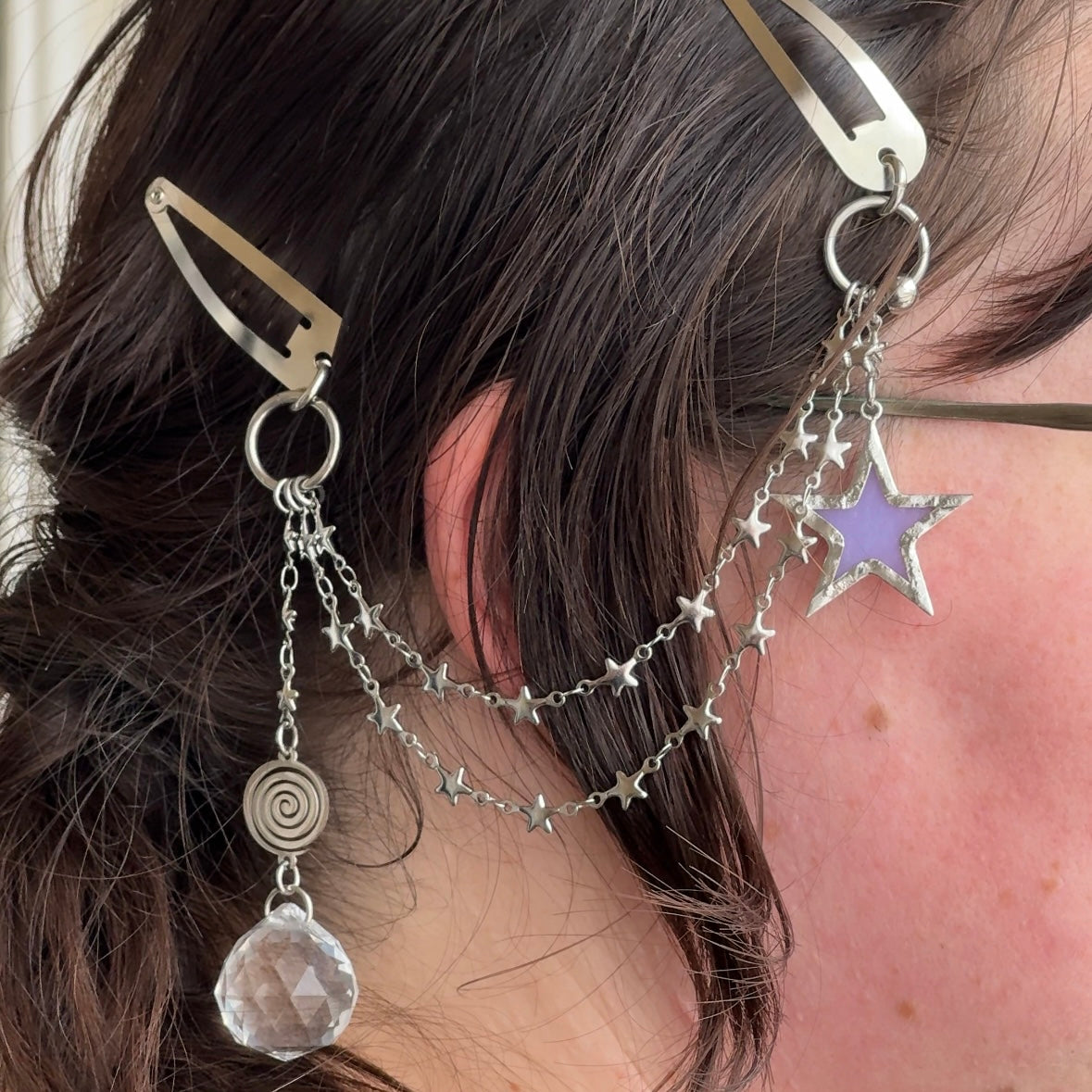 Star hair clips - lavender